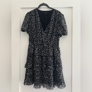 ALLSAINTS Illia Pippa Mini Dress Floral Black and White Dress (Size 2)